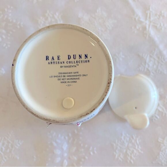 Rae Dunn Hustle Travel Coffee Cup Off White Ceramic Mug with Lid - Picture 4 of 5